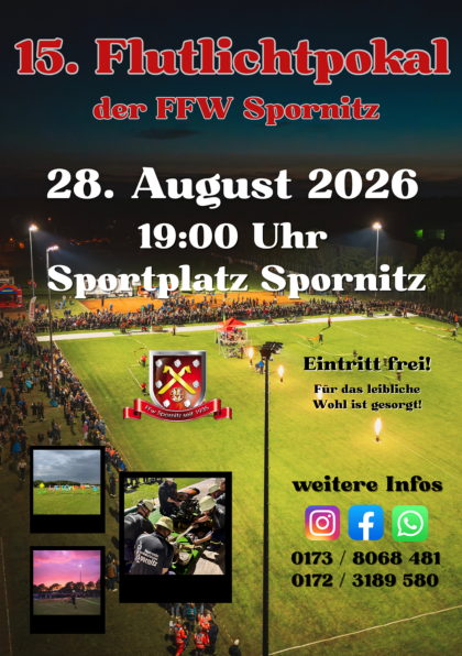 15. Flutlichtpokal Spornitz 28.08.2026
